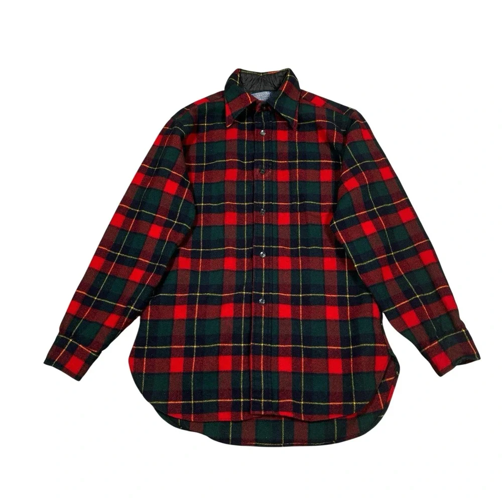 Vintage Pendleton Wool 70s 80s 90s Plaid Flannel Button Up Shirt M‎